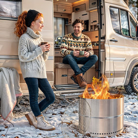 HGD smokeless fire pit compact storage fits small spaces