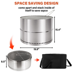 HGD smokeless fire pit double wall vent holes reduce smoke