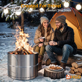 HGD smokeless fire pit easy start wood burning and steady heat
