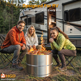 HGD smokeless fire pit removable ash pan for easy cleanup
