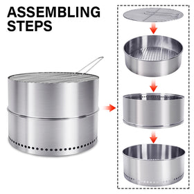 HGD smokeless fire pit stainless steel construction for durable outdoor use