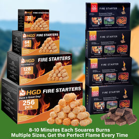 HGD stove-firestarter designed for wood stoves and indoor grilling.