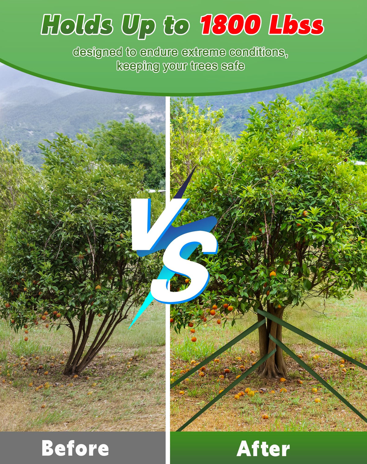 Hguba eco-green straps blend with nature while delivering discreet, sturdy support.