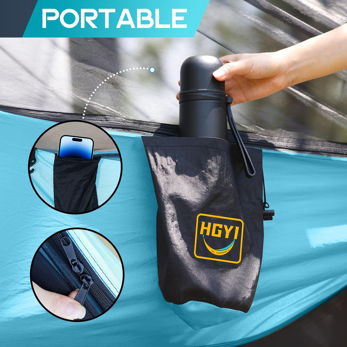 HGYI eco-friendly hammock materials highlight non-toxic breathable comfort.