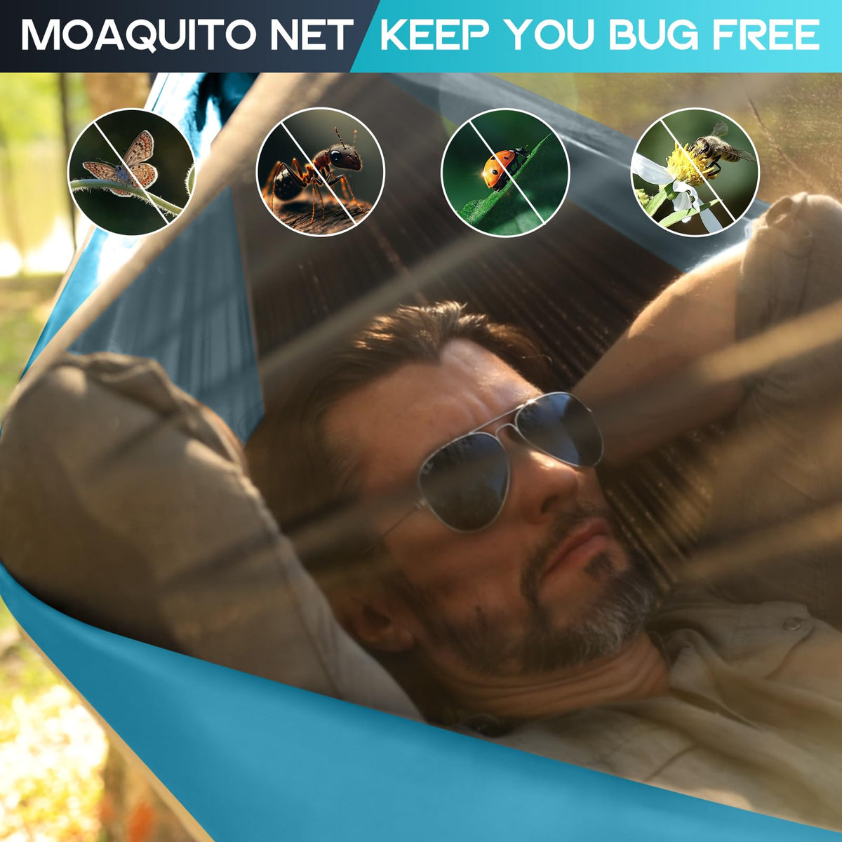 HGYI portable hammock with carry bag and straps ready for travel.
