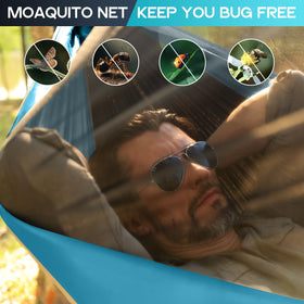 HGYI portable hammock with carry bag and straps ready for travel.