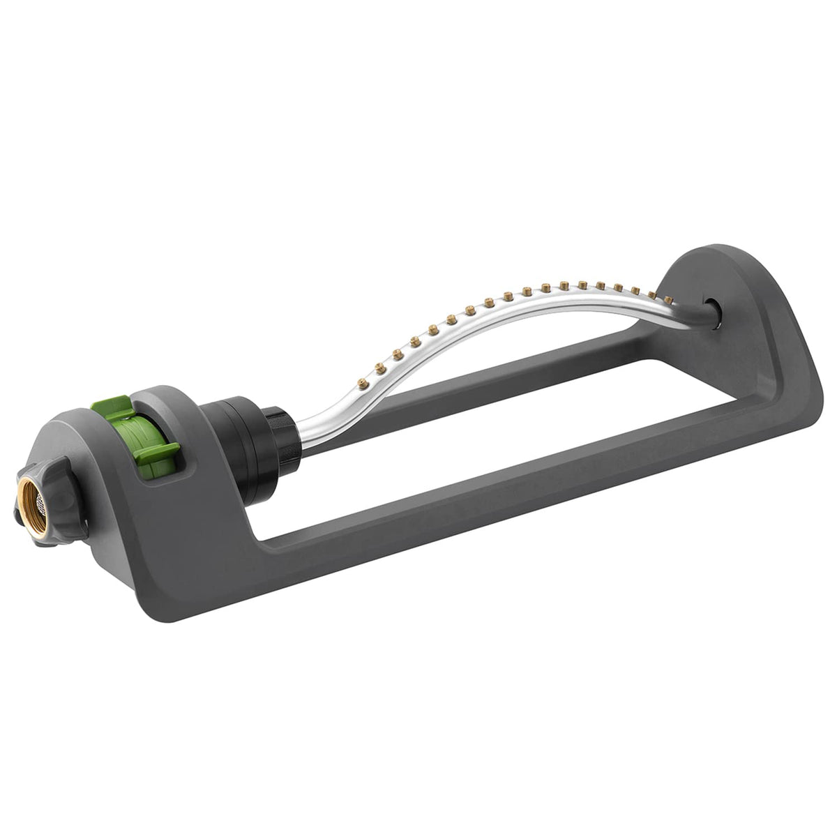 HH Together lawn sprinkler with 18 brass nozzles for even coverage.