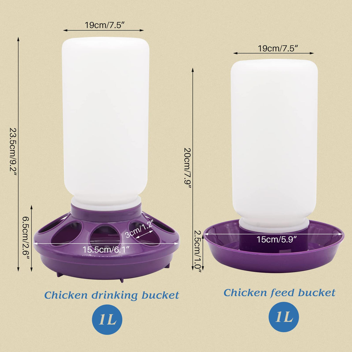 HHNIULI chick feeder top-down, shows easy-fill design for quick refills.