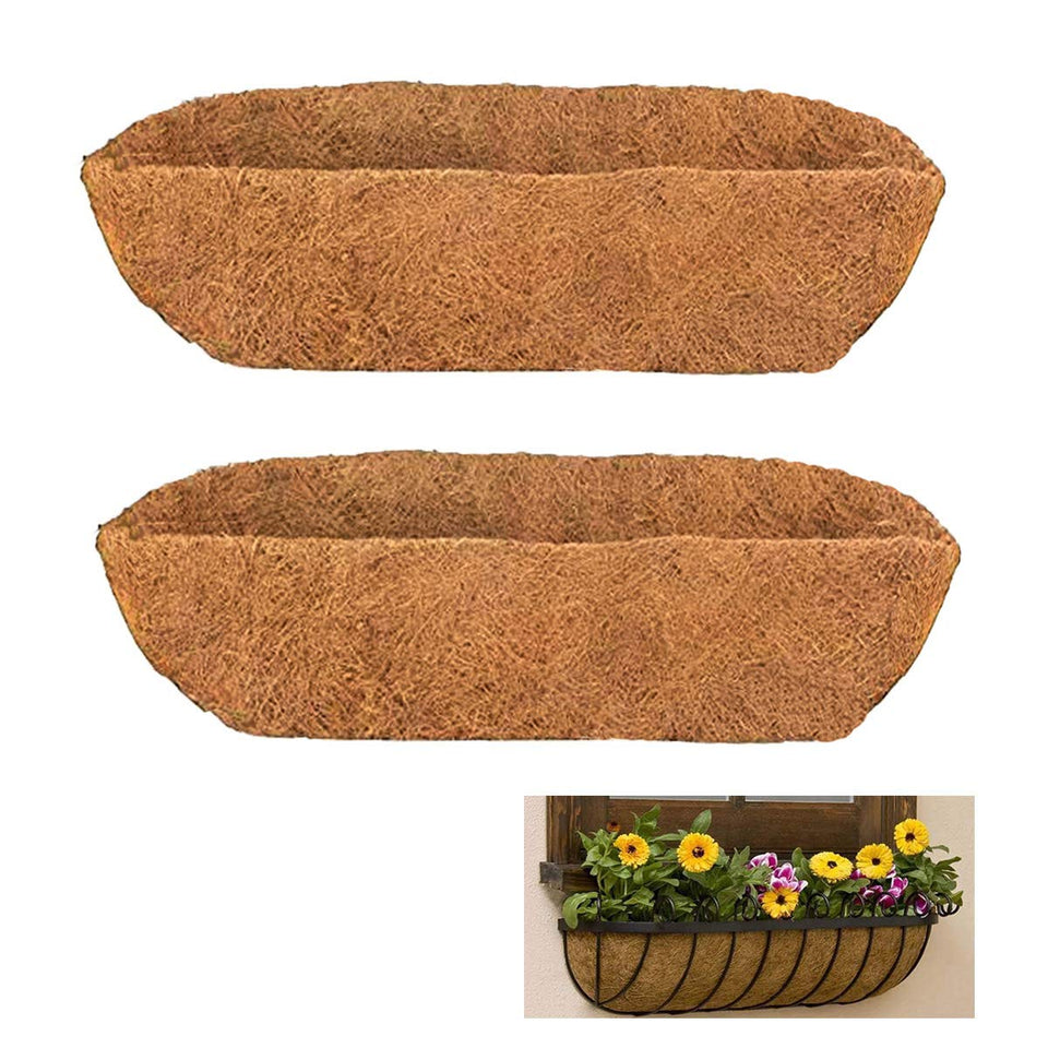 HHTHH 2pc trough coconut liner for a 48-inch window box, durable moisture retention.