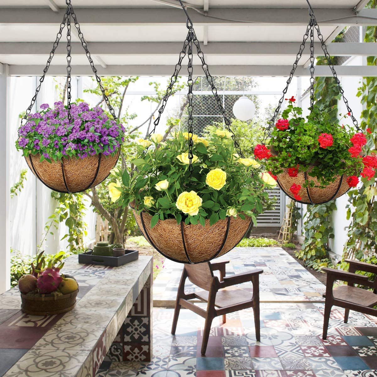 HHTHH multiple clips and links for customizable planter height.