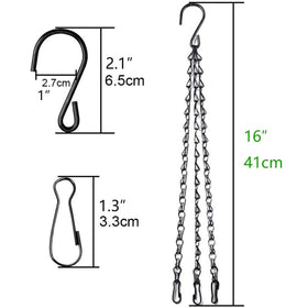 HHTHH close-up of S-hook and chain links showing easy length adjustment.