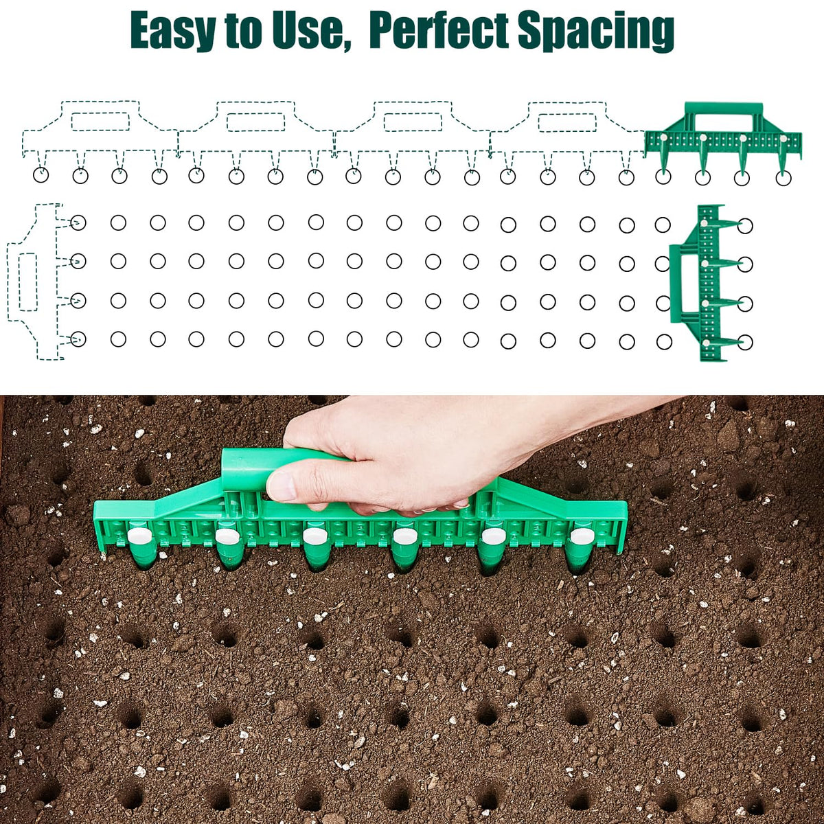 Durable plastic construction for long-lasting garden use.