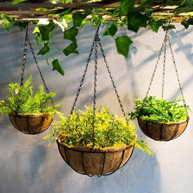HHTHH durable weather-resistant coating on a black hanging chain.