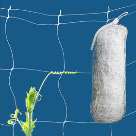 HHTHH White Trellis Netting in 100ft setup provides sturdy plant support for climbing vegetables.