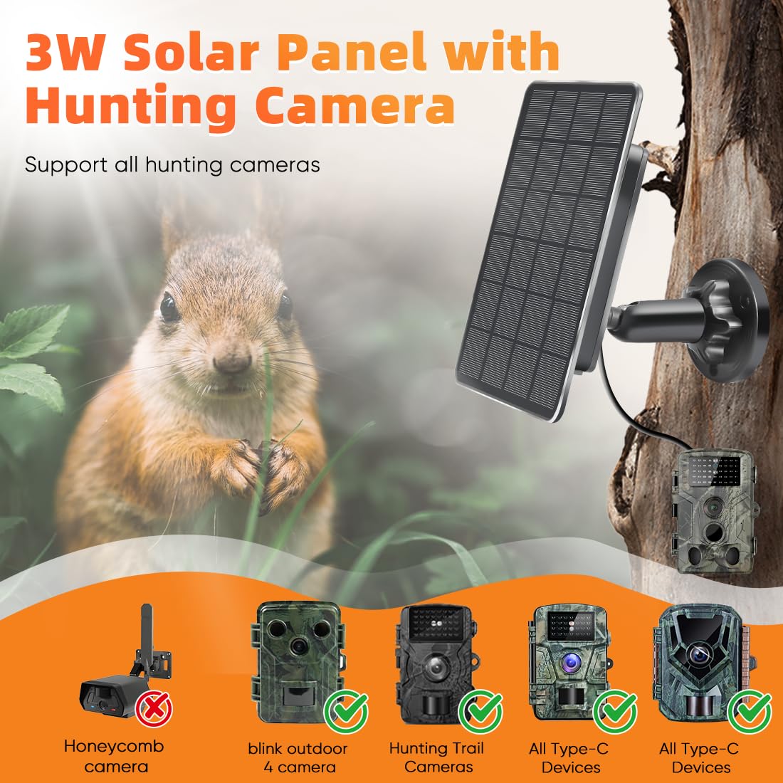 Hhuiyu 5000mAh battery pack extends runtime for off-grid trail cameras.