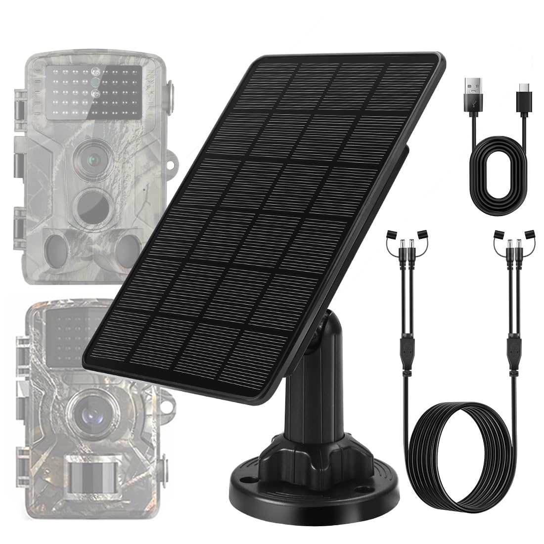 Hhuiyu trail camera solar panel 3W powers remote cameras in the field.