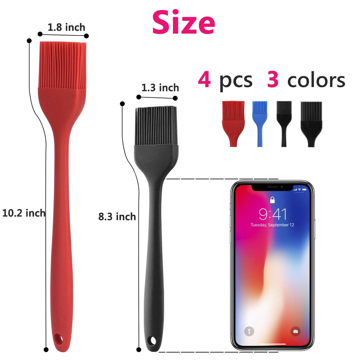 Hhyn large blue silicone basting brush for marinades and BBQ sauces