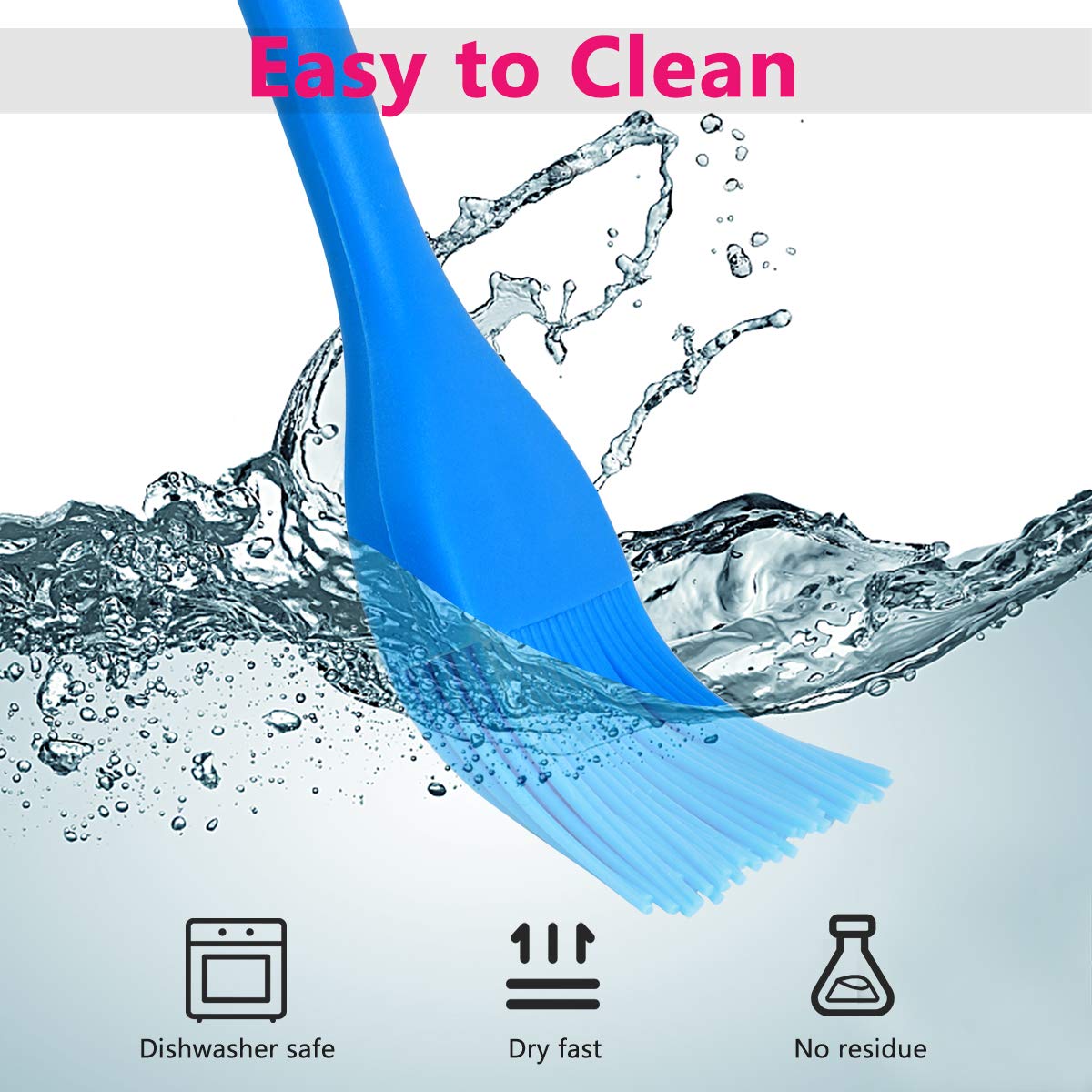 Hhyn small blue silicone basting brush for delicate pastry work