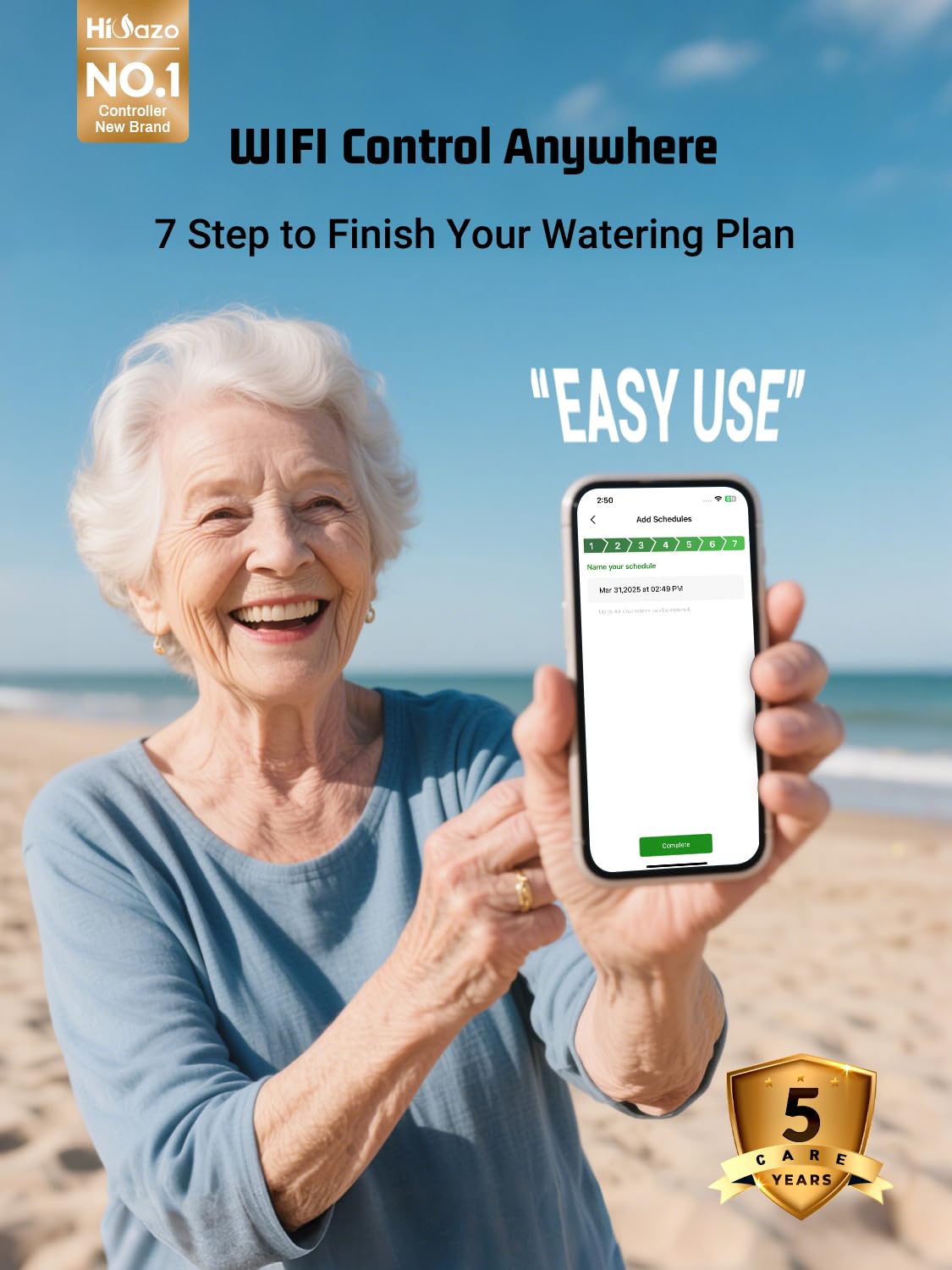 HiOazo Smart Sprinkler Controller app control lets you schedule from anywhere.
