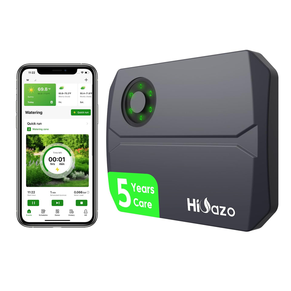 HiOazo smart sprinkler controller setup with 2.4GHz WiFi for quick installation.