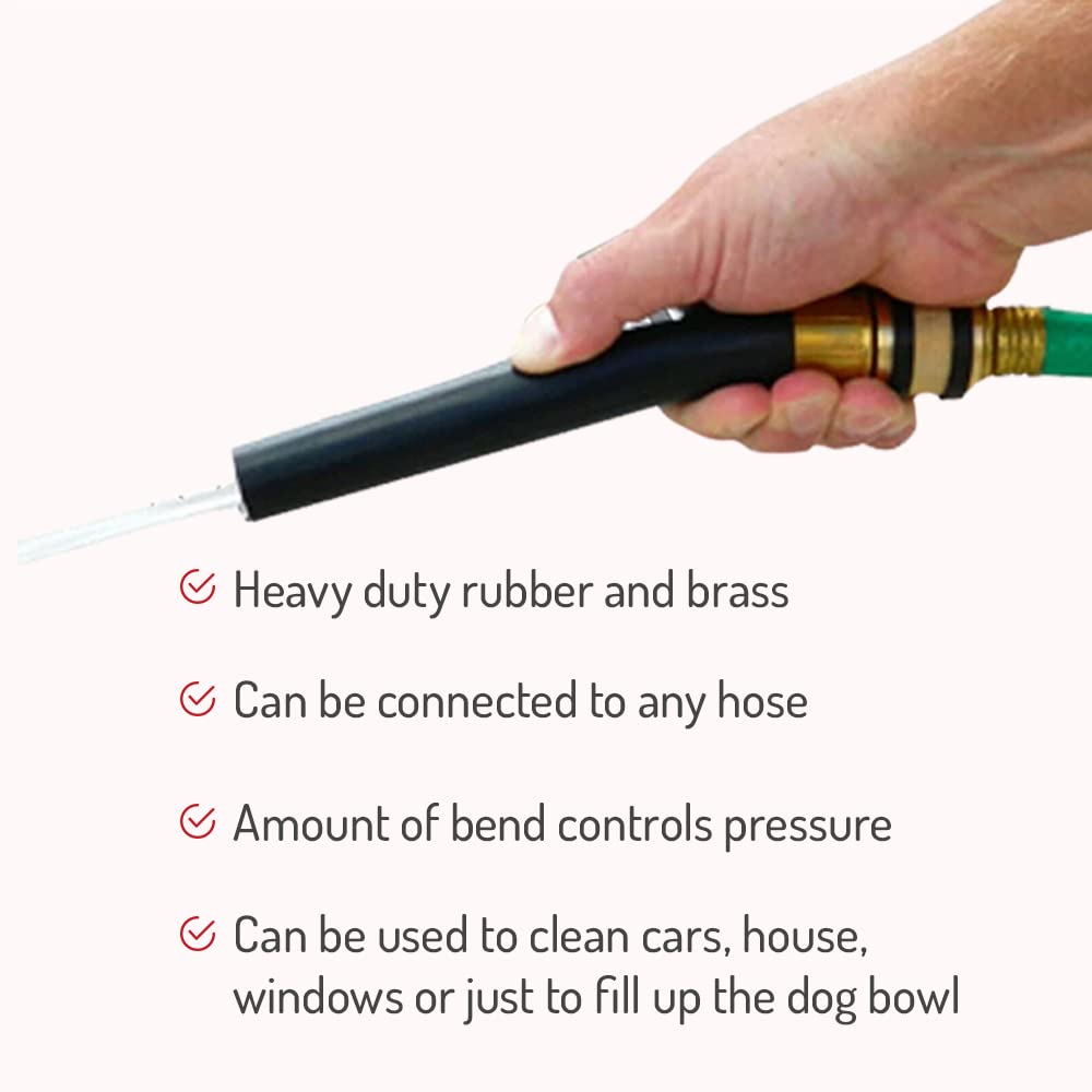 HI-TECH brass and rubber construction emphasizes long lasting nozzle