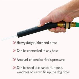HI-TECH brass and rubber construction emphasizes long lasting nozzle