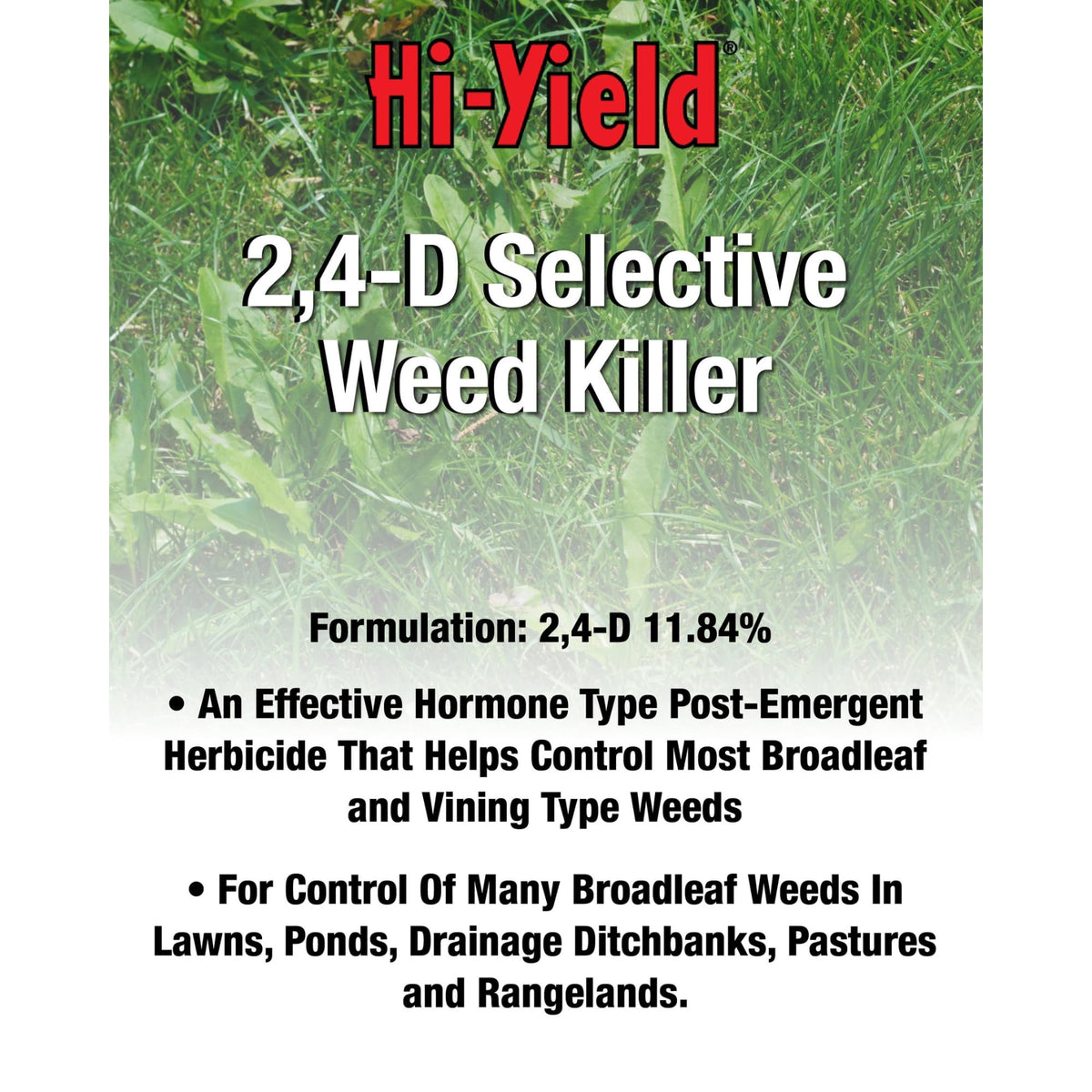 Hi-Yield 21416 being applied to a lawn for broadleaf weed control.