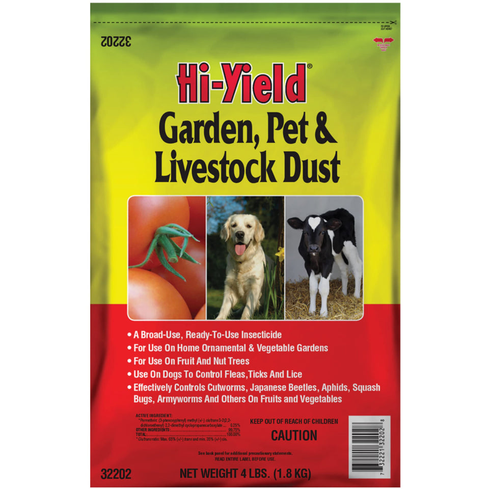 Hi-Yield 32202 Garden Dust bottle pour for quick garden pest control.