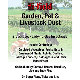 Hi-Yield 32202 Livestock Dust for use on dogs, cattle, horses, swine, and poultry.