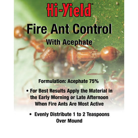 Hi-Yield Acephate mound application for even distribution and effective suppression.