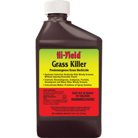 Hi-Yield Grass Killer 16oz bottle ready for targeted weed control in lawns.