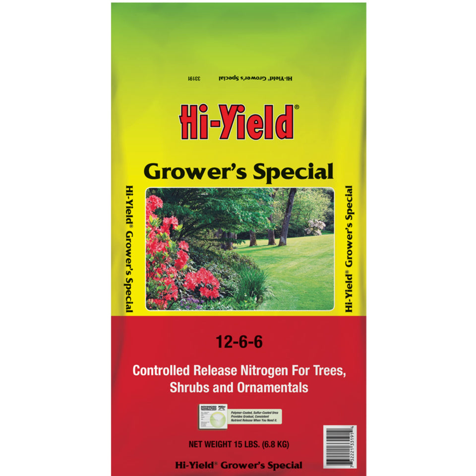 Hi-Yield Grower's Special Fertilizer 12-6-6 bag for balanced tree and shrub nutrition
