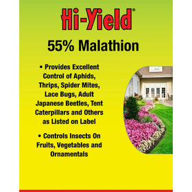 Hi-Yield Malathion spray label with safety and application guidance