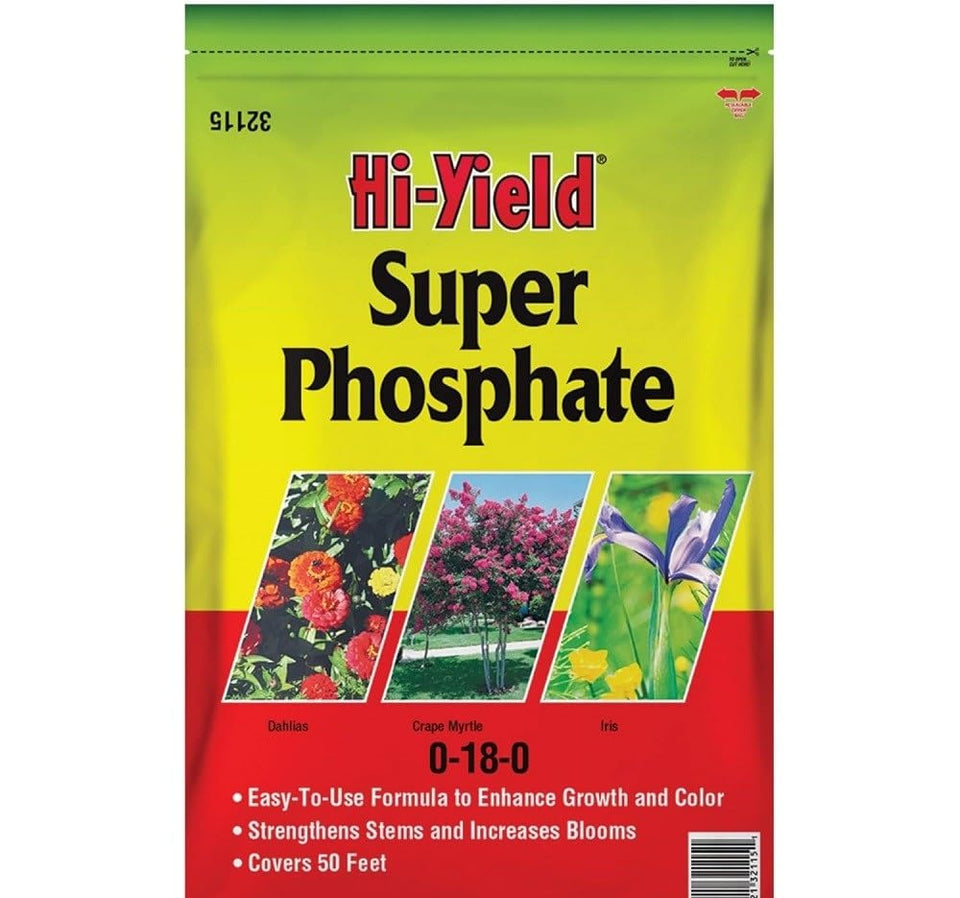 Hi-Yield Super Phosphate 4lb bag provides essential phosphate for plant growth