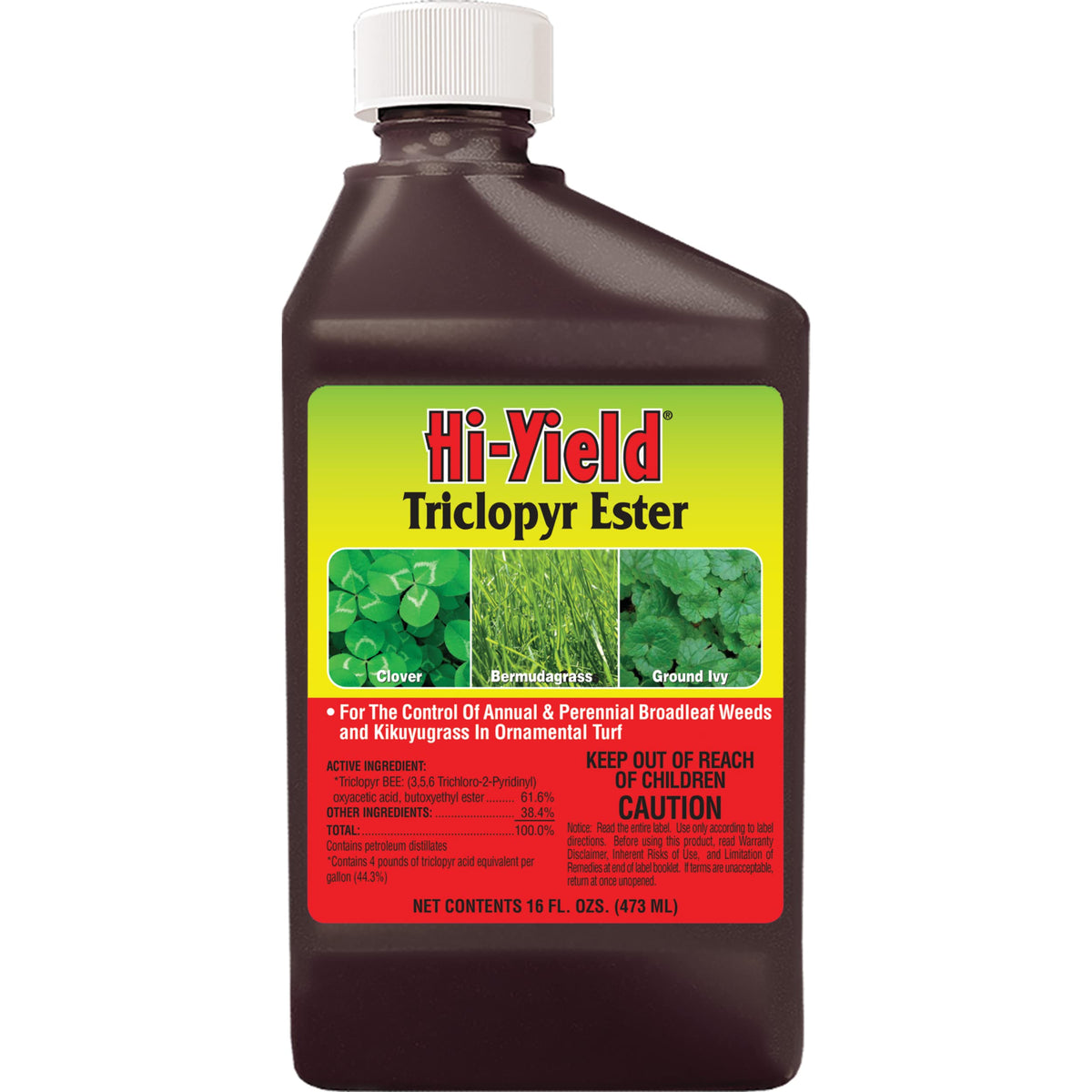 Hi-Yield Triclopyr Ester 16oz bottle for broadleaf weed control in turf