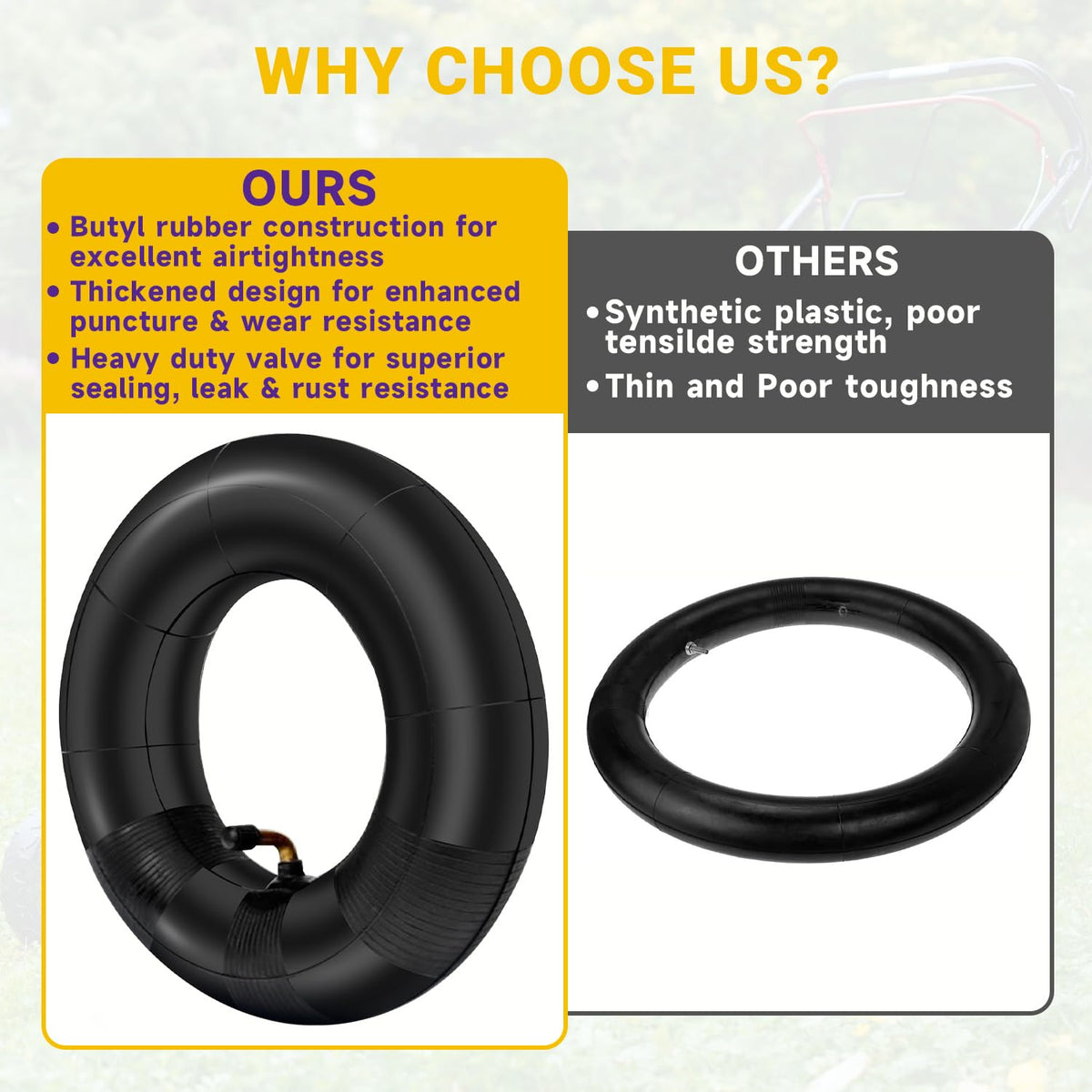 HIAORS tube for carts and trailers ensures airtightness with TR87 bent valve.