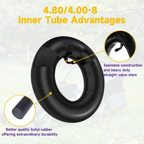 HIAORS 4.80/4.00-8 tube for snow blowers and pressure washers, ready for outdoor use.