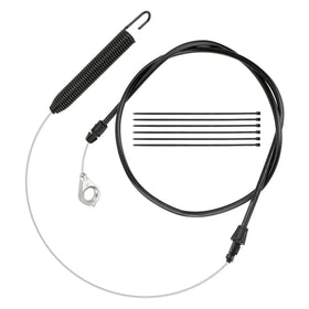 HIAORS deck engagement cable closeup highlighting durable aluminum construction for mower reliability.