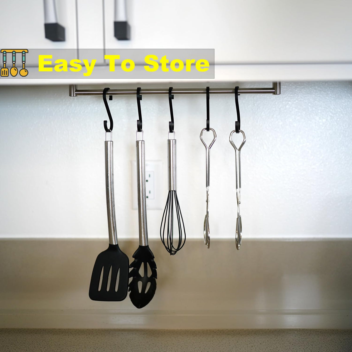 Hiash 9-Inch tongs, rust-proof, non-toxic steel for long-lasting use
