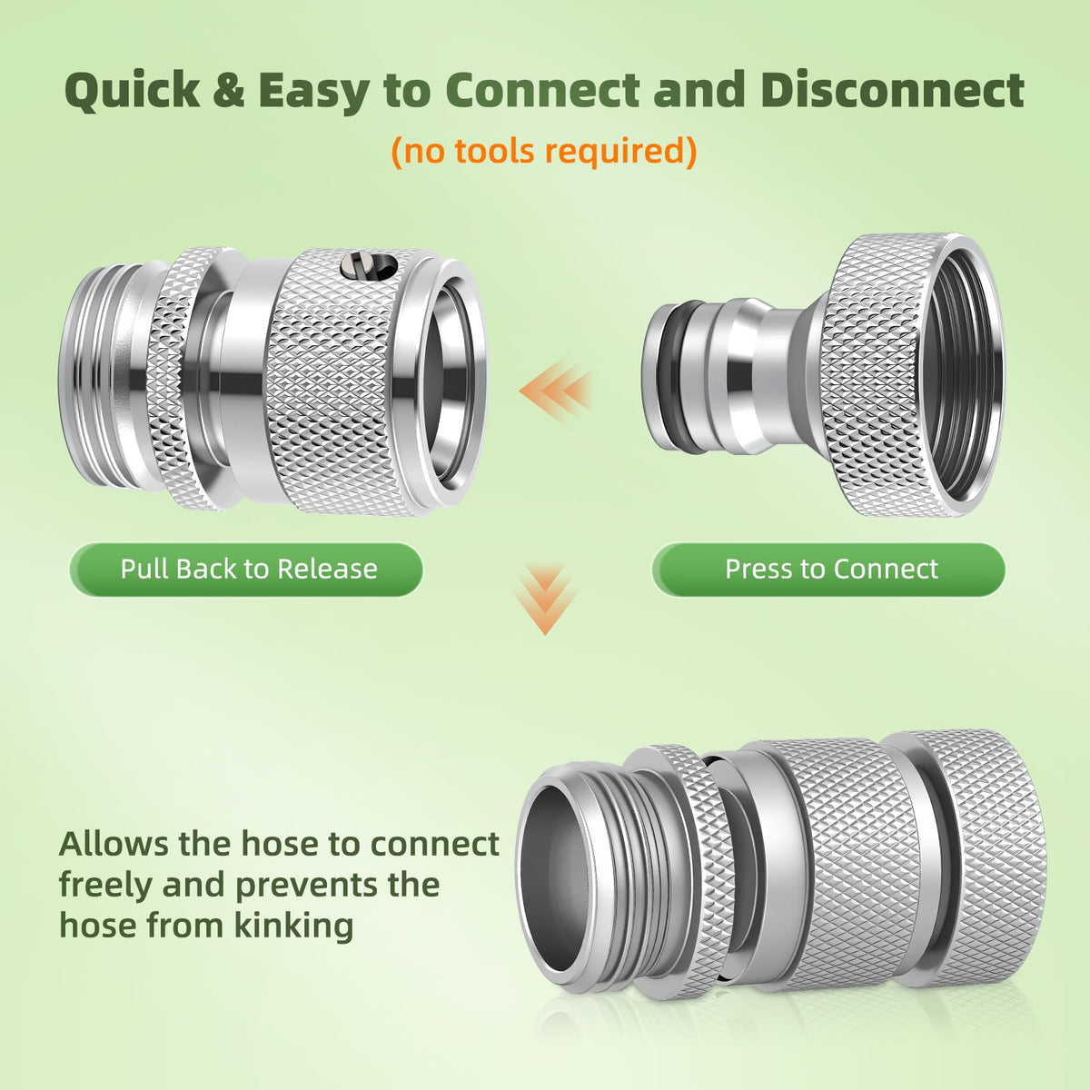 Hibbent 3/4 inch GHT male adapter ready to attach quickly.