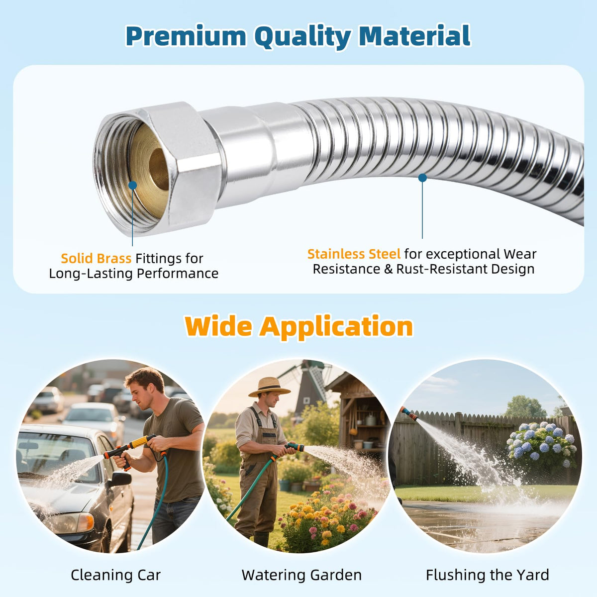 Hibbent anti-twist design supports smooth water flow during use.