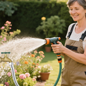 Hibbent easy installation for outdoor watering saves time on setup.