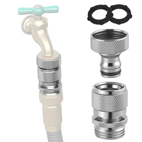 Hibbent brass garden hose quick-connector enabling easy, leak-free connections.