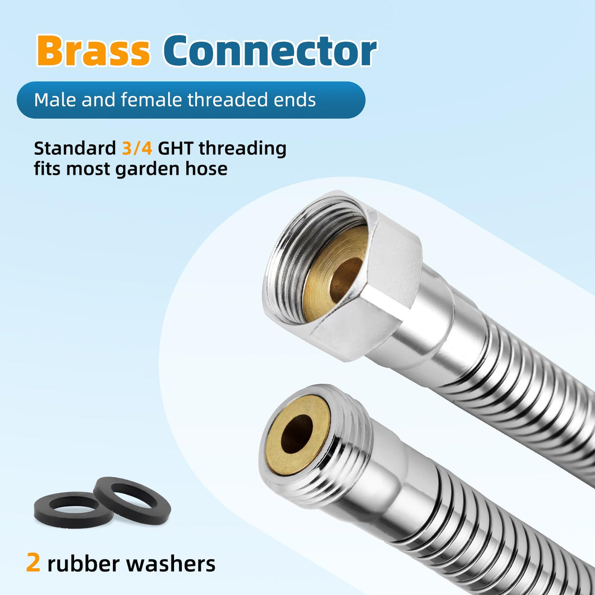 Hibbent 13-inch anti-kink hose extension provides flexible watering reach.
