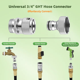 Hibbent outdoor faucet attachment shows durable brass connection.