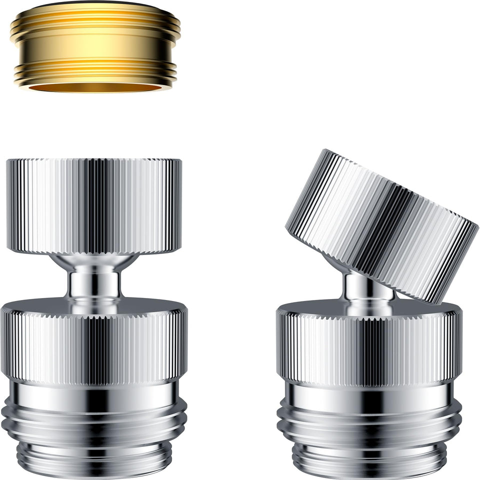 Hibbent chrome brass adapter main view showing durable connection for faucet and hose