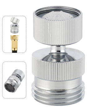 Hibbent swivel faucet adapter kit chrome enables flexible water access at any angle.