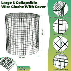 Hiboom dark-green mesh cage blends into garden for discreet protection