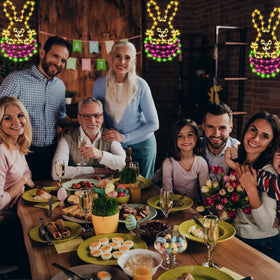 Hiboom Easter window light shown on window for day and night decor