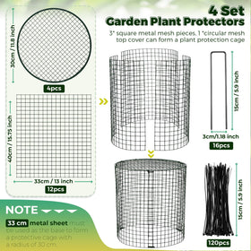 Hiboom garden protector assembly stakes secure cages firmly into soil for stable protection.